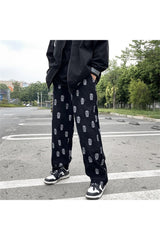 Skater Girl Cordhose mit Totenkopf-Volldruck