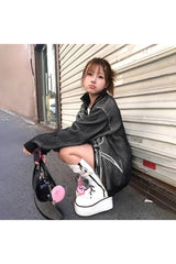 Veste zippée à motif squelette