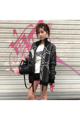 Veste zippée à motif squelette