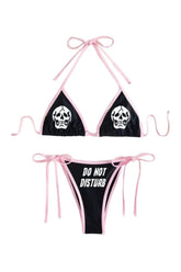 Skull Print Bikini "DO NOT DISTURB"