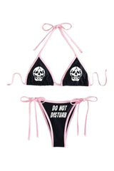 Skull Print Bikini "DO NOT DISTURB"