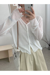 Herbstliche, schlanke koreanische Vintage-Strickjacke