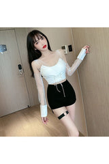 Schmale Skinny-Shorts mit hoher Taille