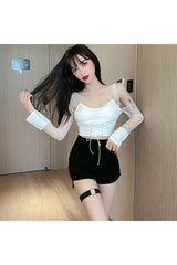 Schmale Skinny-Shorts mit hoher Taille