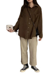 Harajuku-Hemd mit einfarbiger Tasche