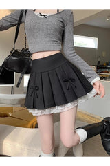 Spliced Lace Mini Skirt