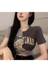 Spring Cute Print Slim Fit T-Shirt