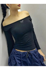 Crop top dos nu à épaules dénudées