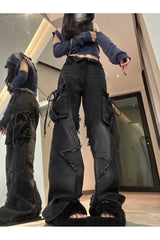 Jean cargo brodé Fall Star