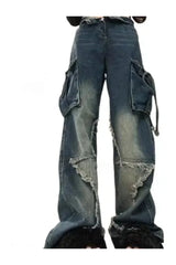 Jean cargo brodé Fall Star