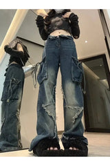 Jean cargo brodé Fall Star