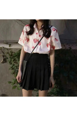 Freizeithemd mit Erdbeer-Print