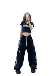 Gestreifte Baggy-Jogginghose