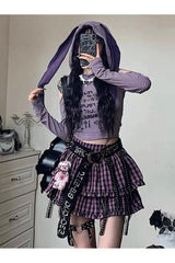 Fall Striped Cold Shoulder Cropped Hoodie