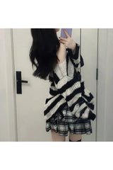 Pull rayé d'automne effet vieilli style grunge