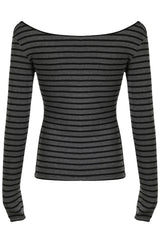 Striped Off-Shoulder Knit Top