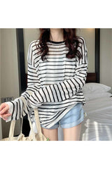 T-shirt rayé transparent