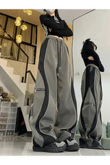 Techwear Contrast Wide-Leg Pants