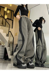 Techwear Contrast Wide-Leg Pants