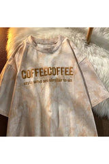 Tie-dye Embroidery Letter T-shirt