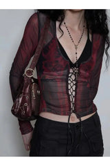 Tie Dye Mesh Crop Top