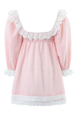 Mini-robe à carreaux avec col noué