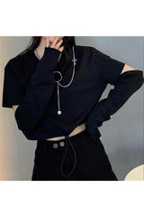 Ensemble de costume esthétique deux pièces avec chaînes