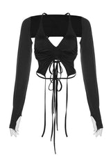 V-Neck Crop Halter Top