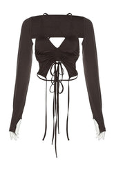 Haut court à col en V et dos nu