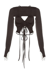 V-Neck Crop Halter Top