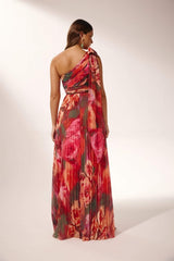 Valerie Pleated One-shoulder Maxi Dress-Sunfere