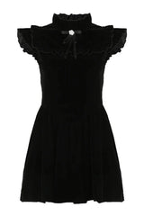 Velvet Ruffle Princess Mini Dress