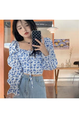 Chemisier floral esthétique vintage