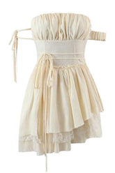 Robe midi beige vintage