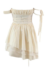 Robe midi beige vintage