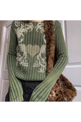 Fall Vintage Casual Knit Sweater