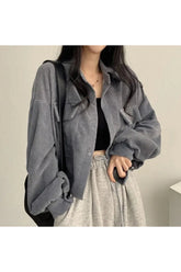 Herbst Vintage Cord Streetwear Jacke