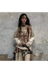 Vintage Graffiti Poet Bluse