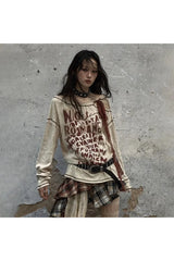 Vintage Graffiti Poet Bluse