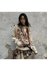 Vintage Graffiti Poet Bluse