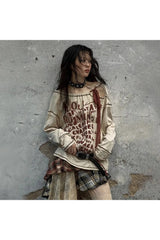 Vintage Graffiti Poet Bluse