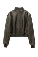 Veste en similicuir vintage d'automne