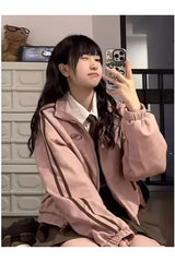 Veste en daim rose vintage d'automne