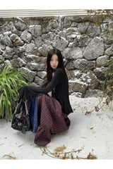 Vintage Plaid A-Line Skirt