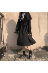 Robe longue noire rétro vintage