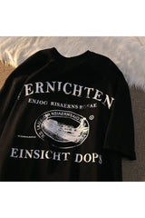 Vintage Ship Print Casual T-shirt