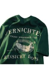 Vintage Ship Print Casual T-shirt