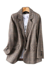 Blazer de bureau vintage d'automne à simple boutonnage