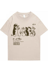 Vintage t-shirt with kawaii cats print