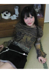 Vintage Tapestry Off-Shoulder Top